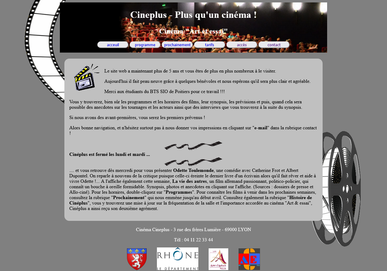 Aperçu de la refonte du site Cinéplus